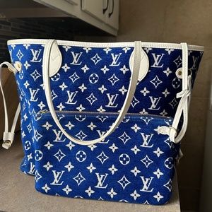 Limited Edition blue velvet Louis Vuitton neverfull